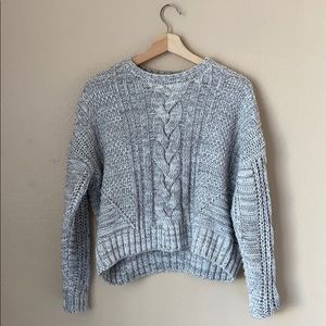 Gray Cable Knit Chunky Sweater